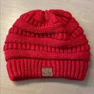 C.C Red Knit Beanie OS